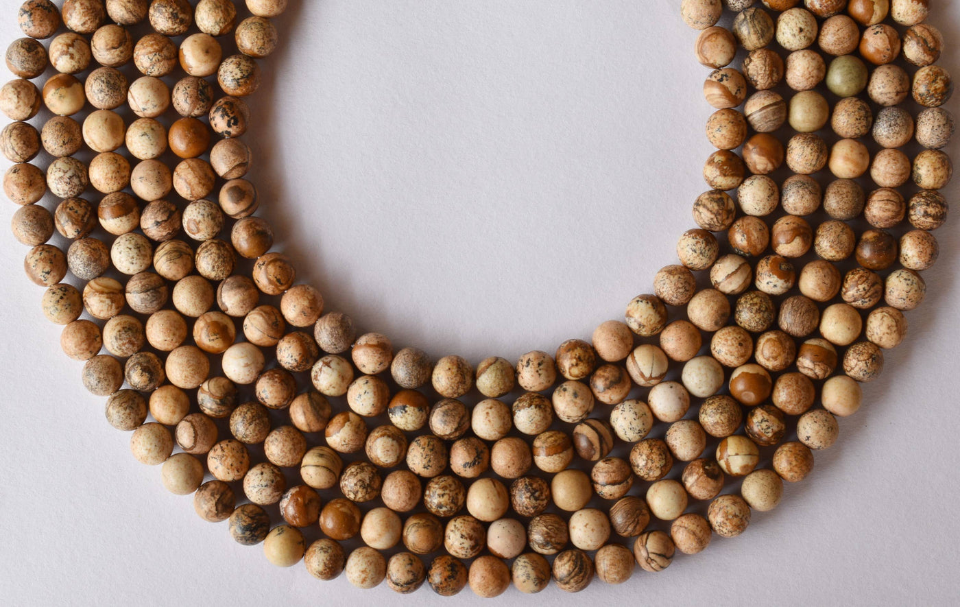 Picture Jasper Beads, Natural Round Crystal Beads 4mm to 12mm