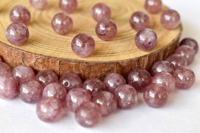 Pink Tourmaline Heated Beads, Natural Round Crystal Beads 4mm to 10mm