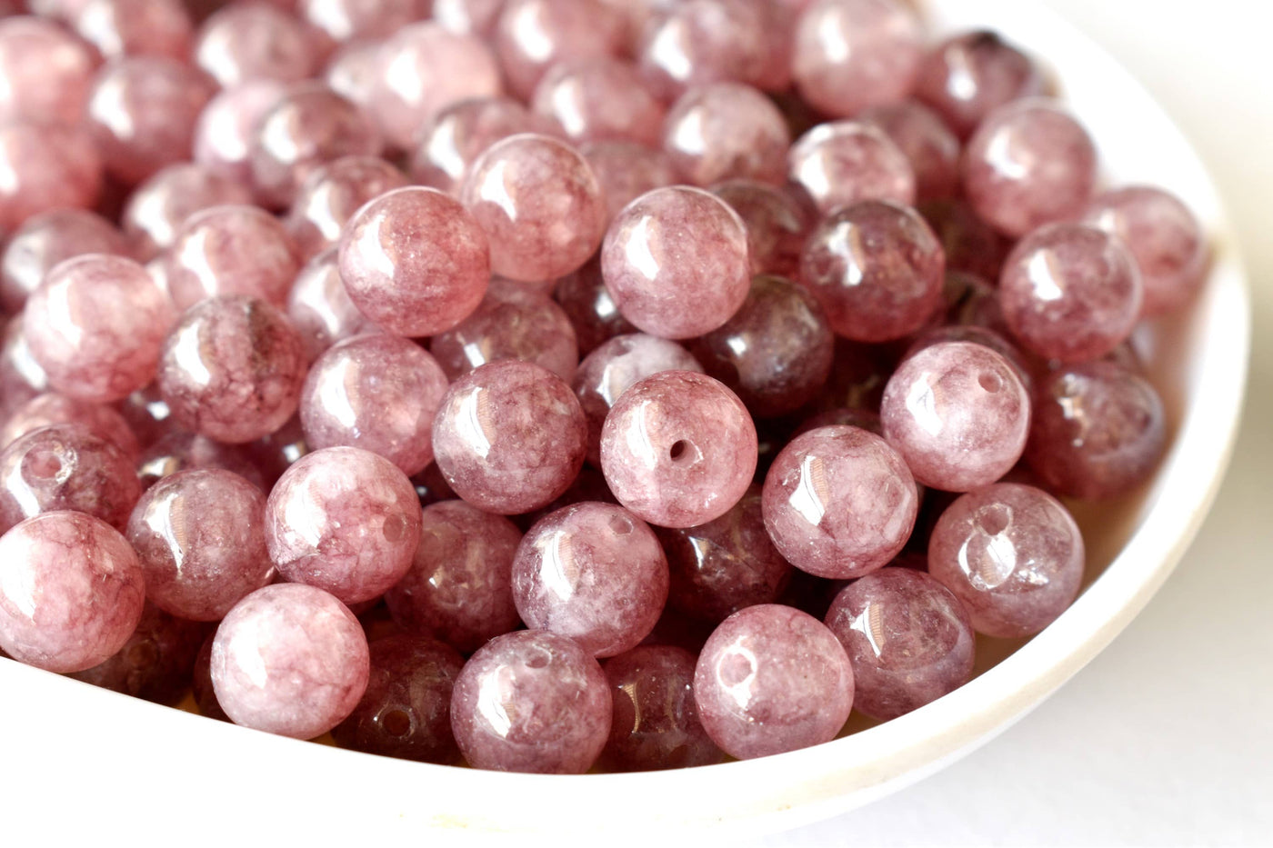 Pink Tourmaline Heated Beads, Natural Round Crystal Beads 4mm to 10mm