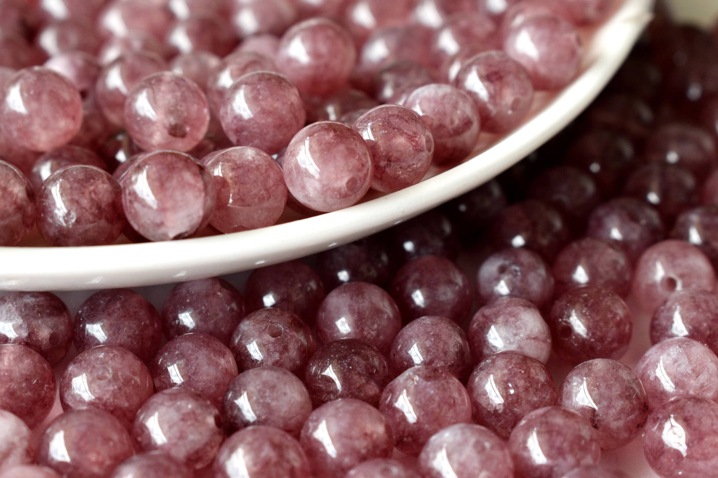 Pink Tourmaline Heated Beads, Natural Round Crystal Beads 4mm to 10mm