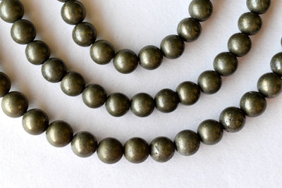 Pyrite Beads, Natural Round Crystal Beads 4mm to 10mm