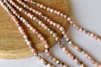 Rhodochrosite Beads, Natural Round Crystal Beads 4mm to 12mm