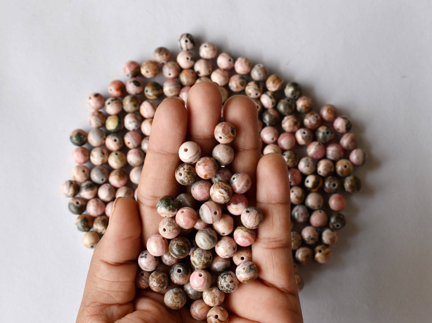 Rhodochrosite Beads, Natural Round Crystal Beads 4mm to 12mm