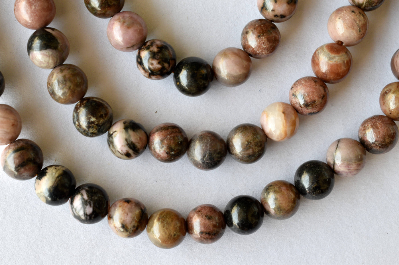 Rhodonite Beads, Natural Round Crystal Beads 4mm to 12mm