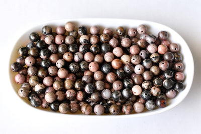 Rhodonite Beads, Natural Round Crystal Beads 4mm to 12mm