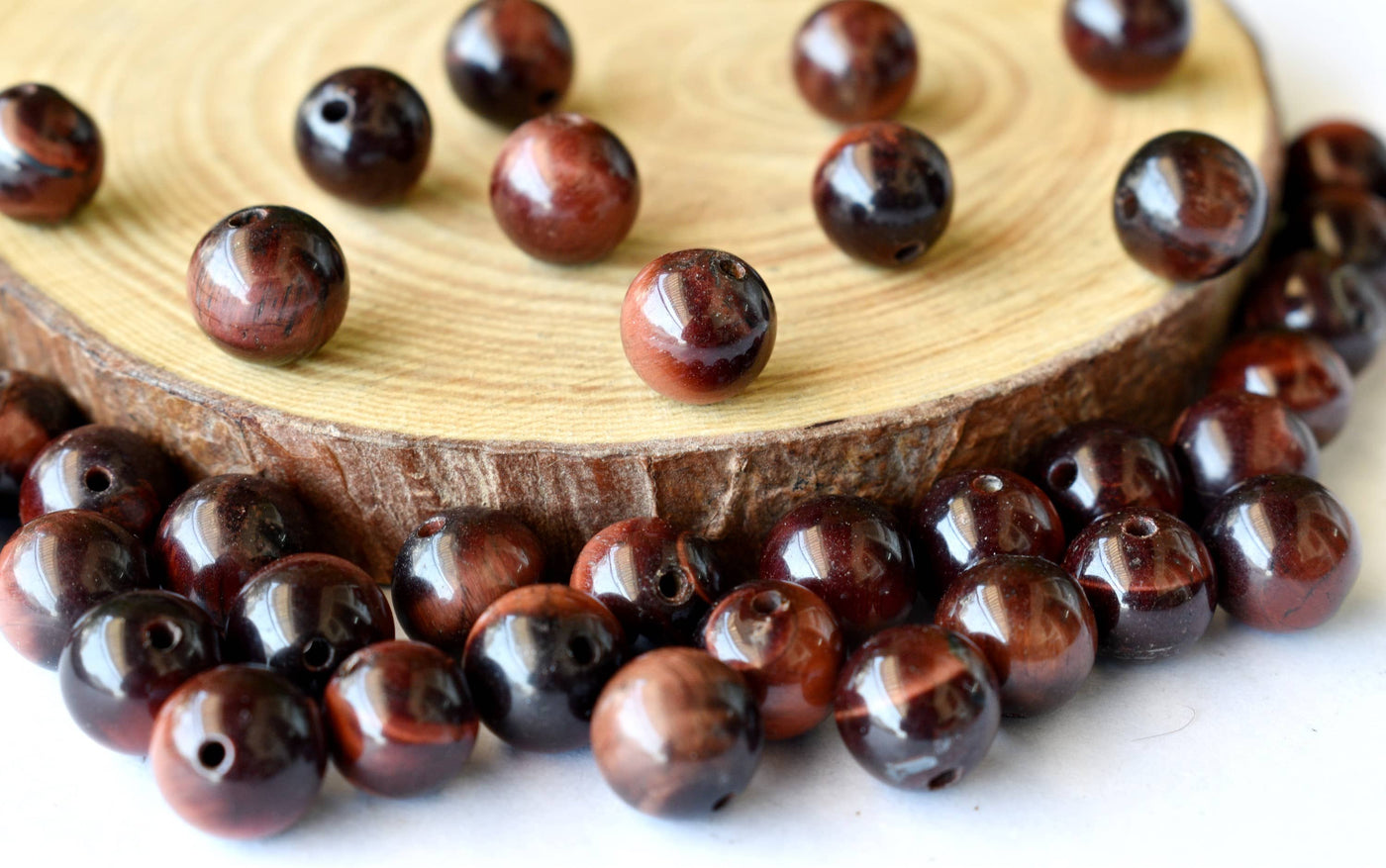 Red Tiger Eye Beads, Natural Round Crystal Beads 4mm to 12mm