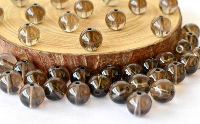 Smokey Quartz Beads, Natural Round Crystal Beads 4mm to 12mm