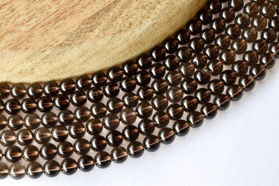 Smokey Quartz Beads, Natural Round Crystal Beads 4mm to 12mm