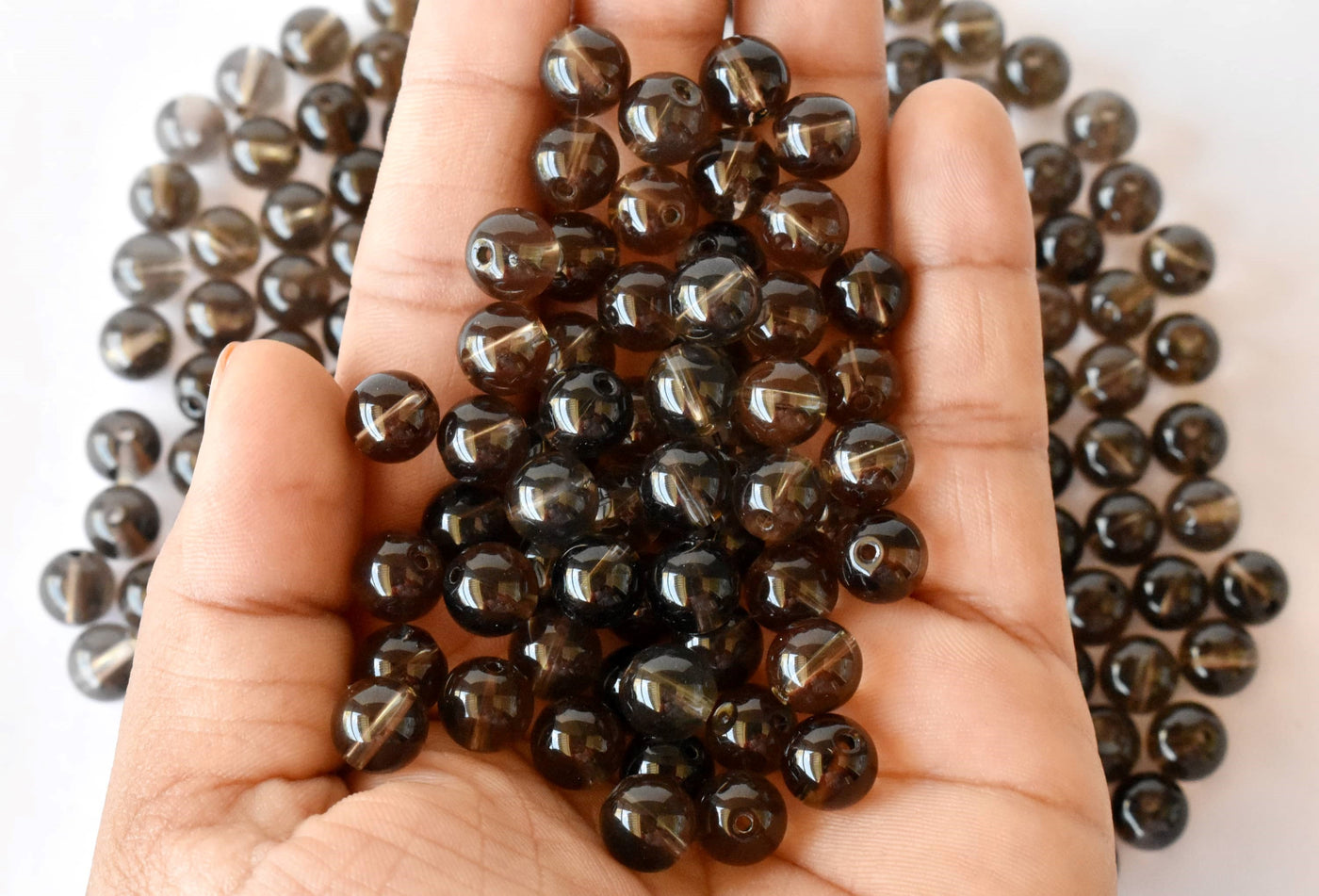 Smokey Quartz Beads, Natural Round Crystal Beads 4mm to 12mm