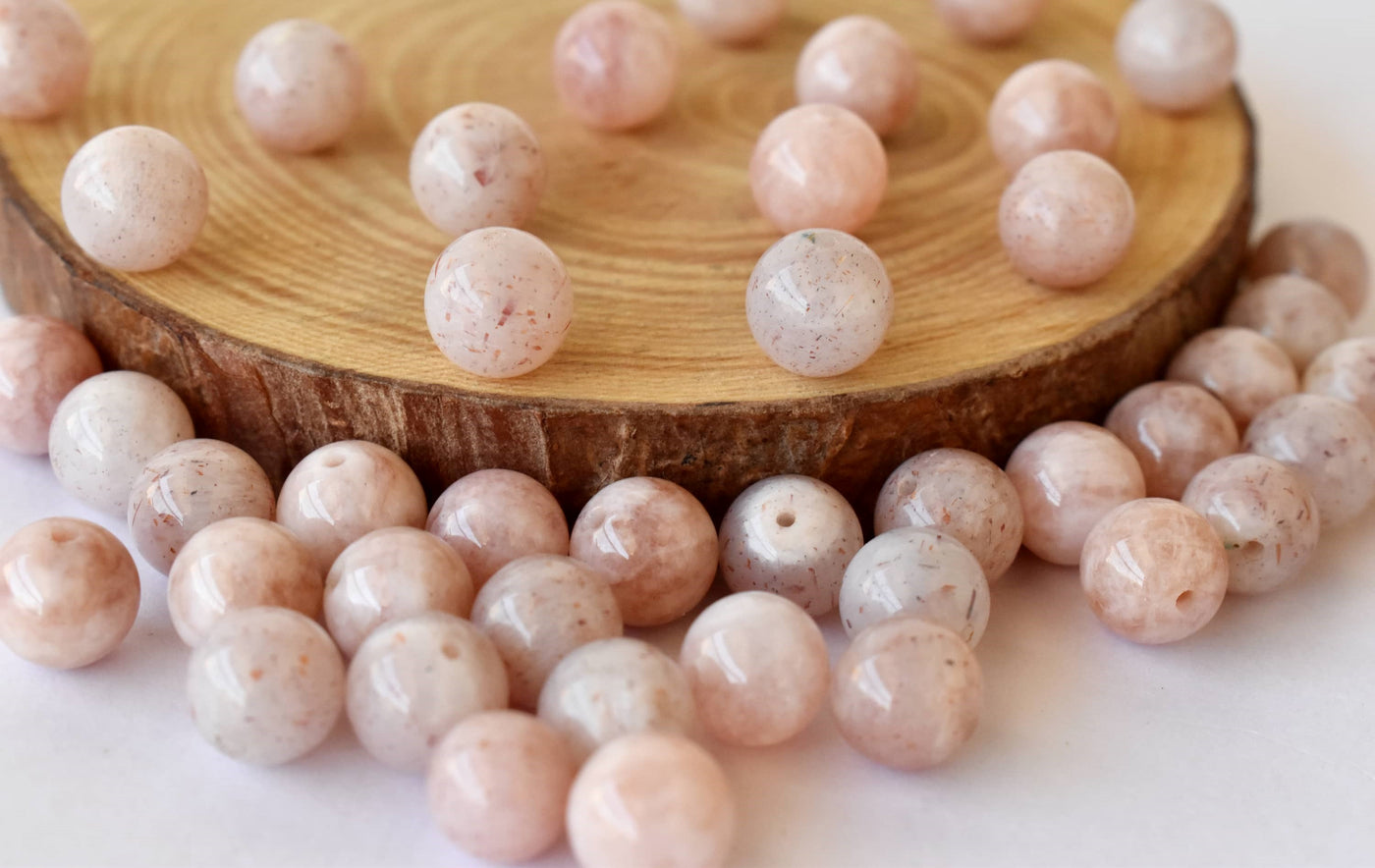 Sunstone Beads, Natural Round Crystal Beads 6mm to 10mm