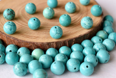 Turquoise Howlite Beads, Natural Round Crystal Beads 4mm to 10mm