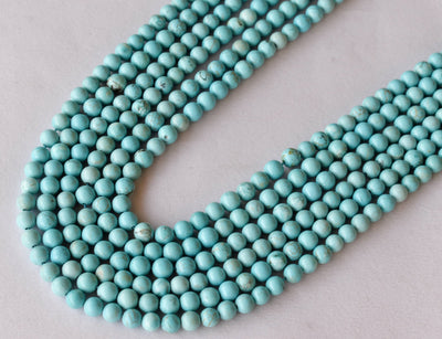 Turquoise Howlite Beads, Natural Round Crystal Beads 4mm to 10mm