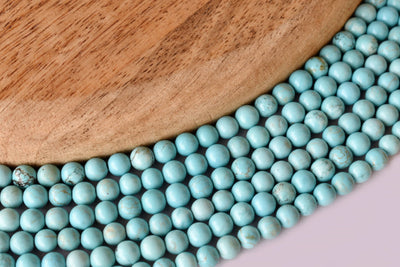 Turquoise Howlite Beads, Natural Round Crystal Beads 4mm to 10mm