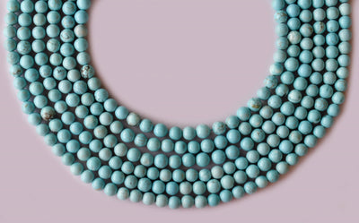 Turquoise Howlite Beads, Natural Round Crystal Beads 4mm to 10mm