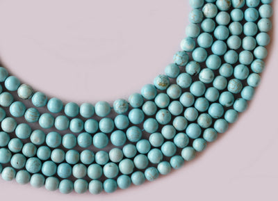 Turquoise Howlite Beads, Natural Round Crystal Beads 4mm to 10mm