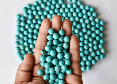 Turquoise Howlite Beads, Natural Round Crystal Beads 4mm to 10mm