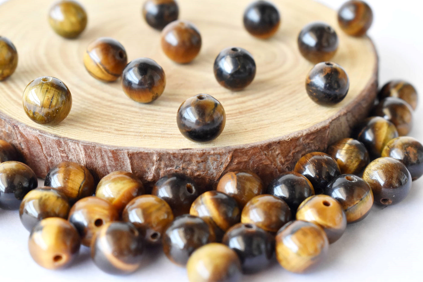 Tiger Eye Beads, Natural Round Crystal Beads 4mm to 16mm