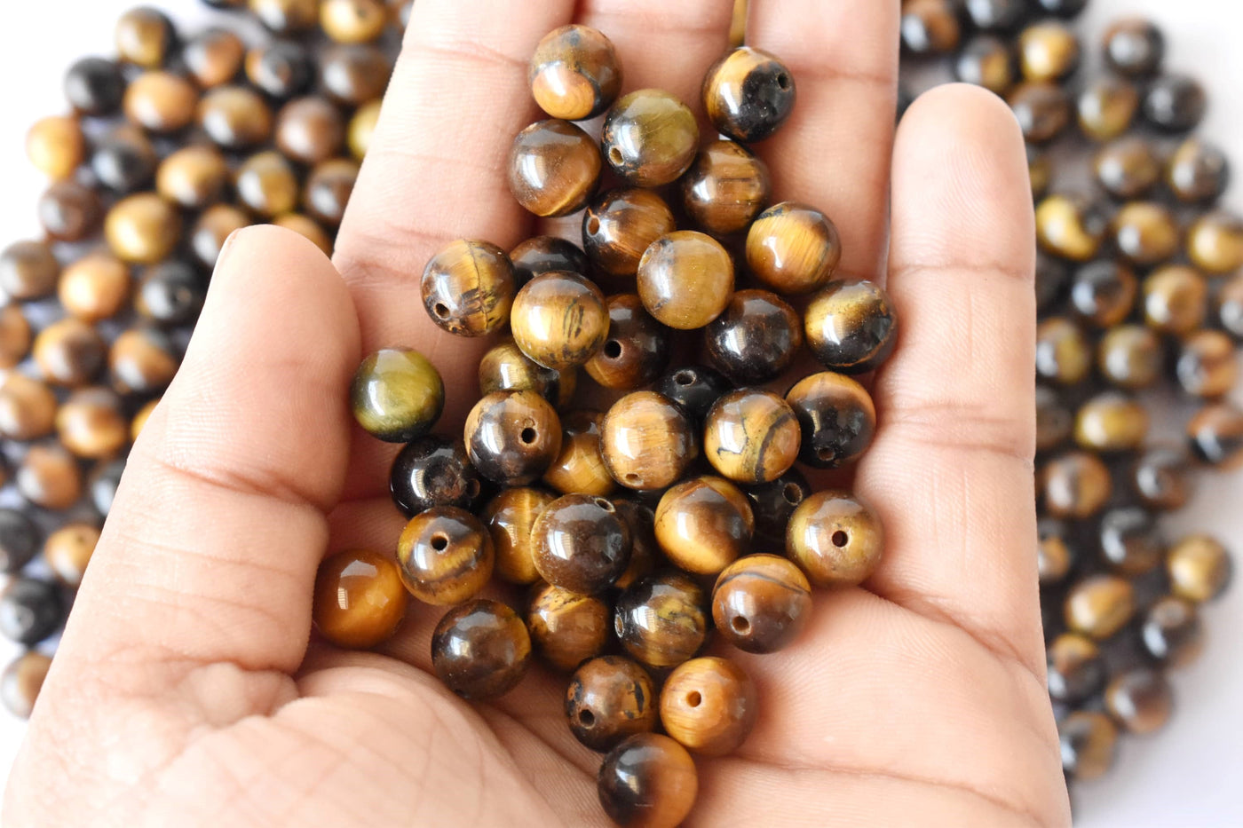 Tiger Eye Beads, Natural Round Crystal Beads 4mm to 16mm