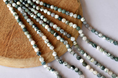 Tree Agate Beads, Natural Round Crystal Beads 4mm to 10mm