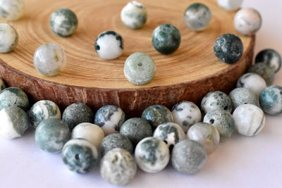 Tree Agate Beads, Natural Round Crystal Beads 4mm to 10mm