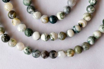 Tree Agate Beads, Natural Round Crystal Beads 4mm to 10mm