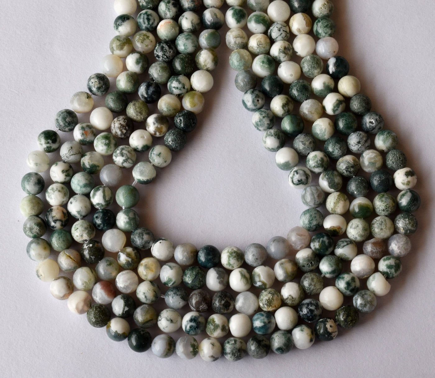 Tree Agate Beads, Natural Round Crystal Beads 4mm to 10mm