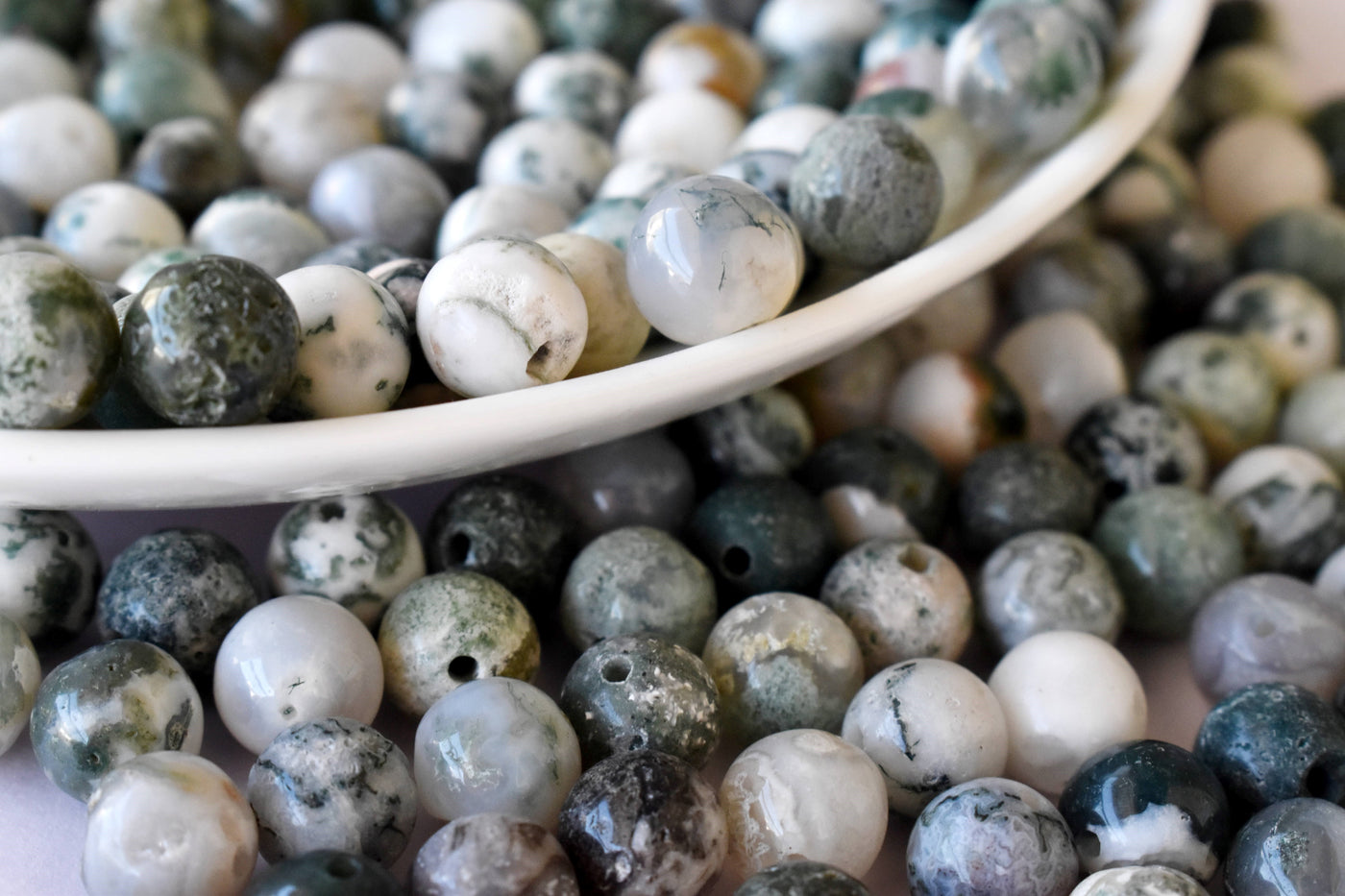 Tree Agate Beads, Natural Round Crystal Beads 4mm to 10mm