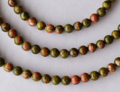 Unakite Beads, Natural Round Crystal Beads 4mm to 12mm