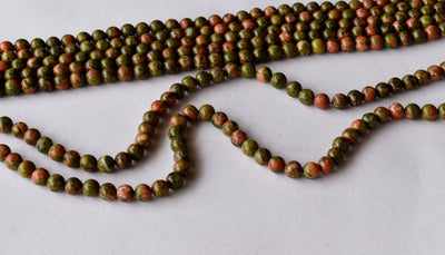 Unakite Beads, Natural Round Crystal Beads 4mm to 12mm