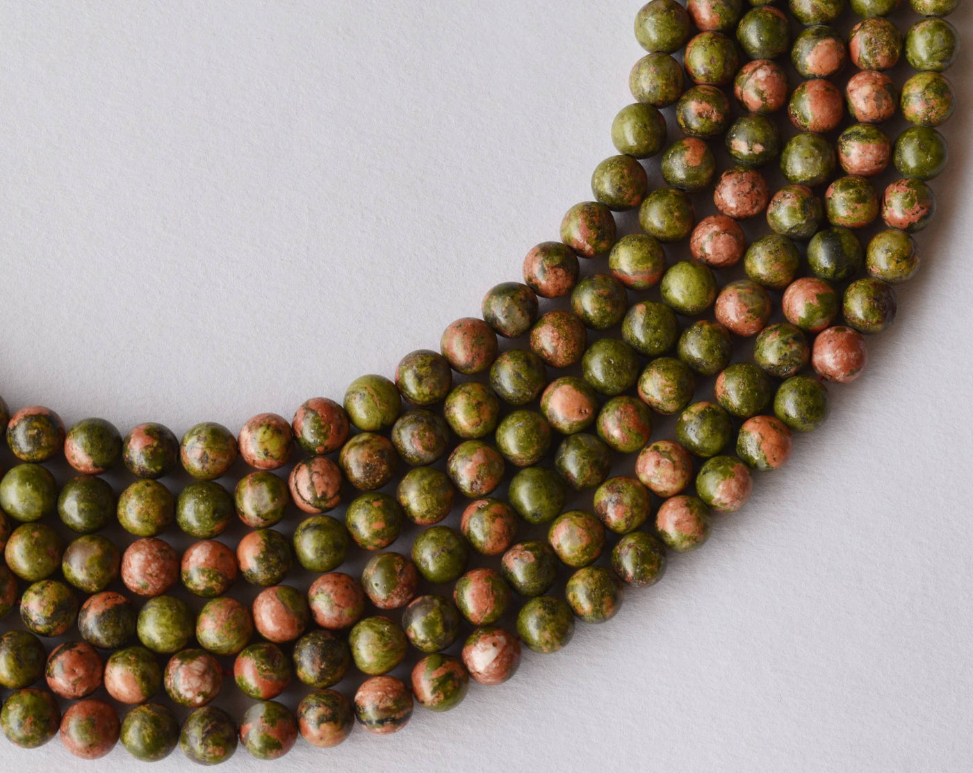 Unakite Beads, Natural Round Crystal Beads 4mm to 12mm