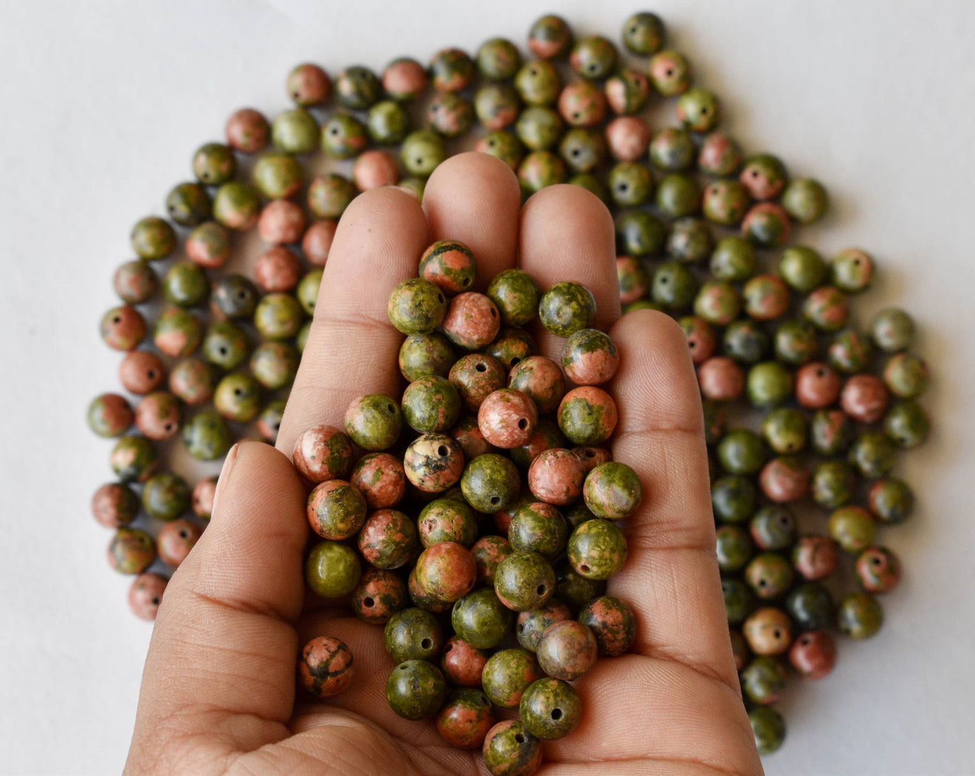 Unakite Beads, Natural Round Crystal Beads 4mm to 12mm