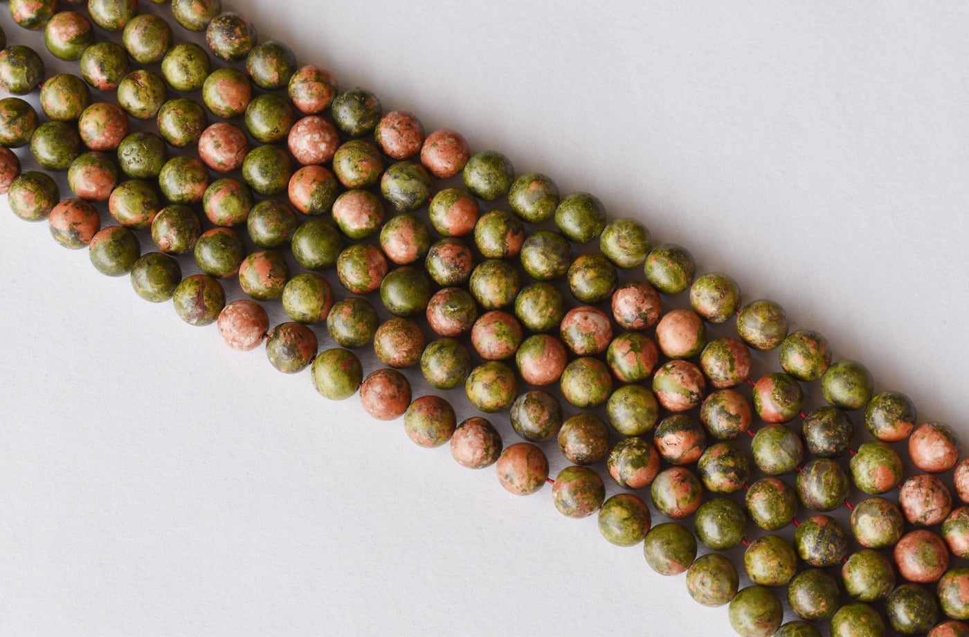 Unakite Beads, Natural Round Crystal Beads 4mm to 12mm