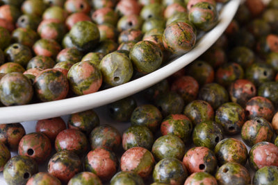 Unakite Beads, Natural Round Crystal Beads 4mm to 12mm