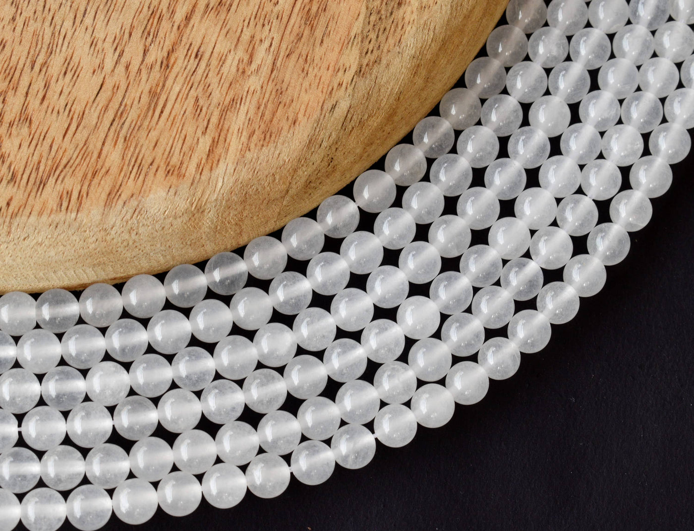 White Agate Beads, Natural Round Crystal Beads 6mm to 10mm