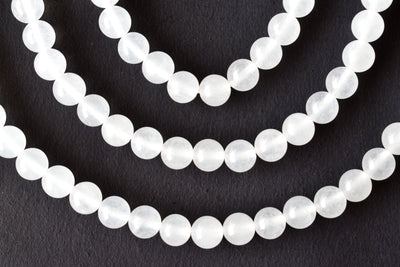 White Agate Beads, Natural Round Crystal Beads 6mm to 10mm