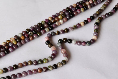 Watermelon Tourmaline Beads, Natural Round Crystal Beads 6mm to 10mm