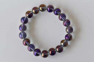 Aura Quartz Amethyst Bracelet(Intuition and Self- Healing)