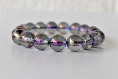 Aura Quartz Amethyst Bracelet(Intuition and Self- Healing)