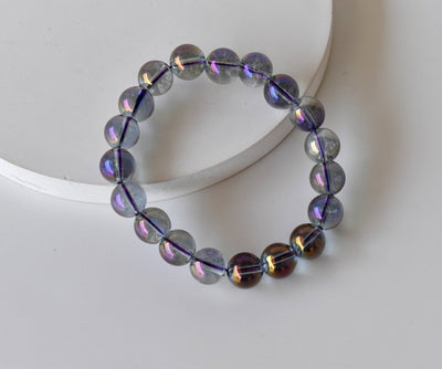 Aura Quartz Amethyst Bracelet(Intuition and Self- Healing)