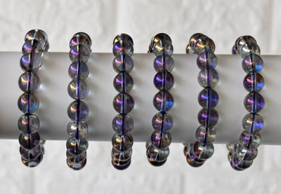 Aura Quartz Amethyst Bracelet(Intuition and Self- Healing)