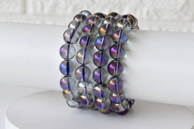 Aura Quartz Amethyst Bracelet(Intuition and Self- Healing)