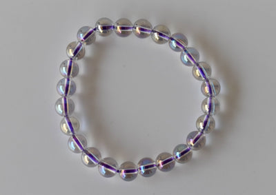 Aura Quartz Rainbow Moonstone Bracelet (Compassion and Patience)