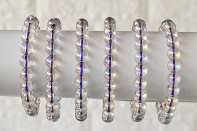 Aura Quartz Rainbow Moonstone Bracelet (Compassion and Patience)