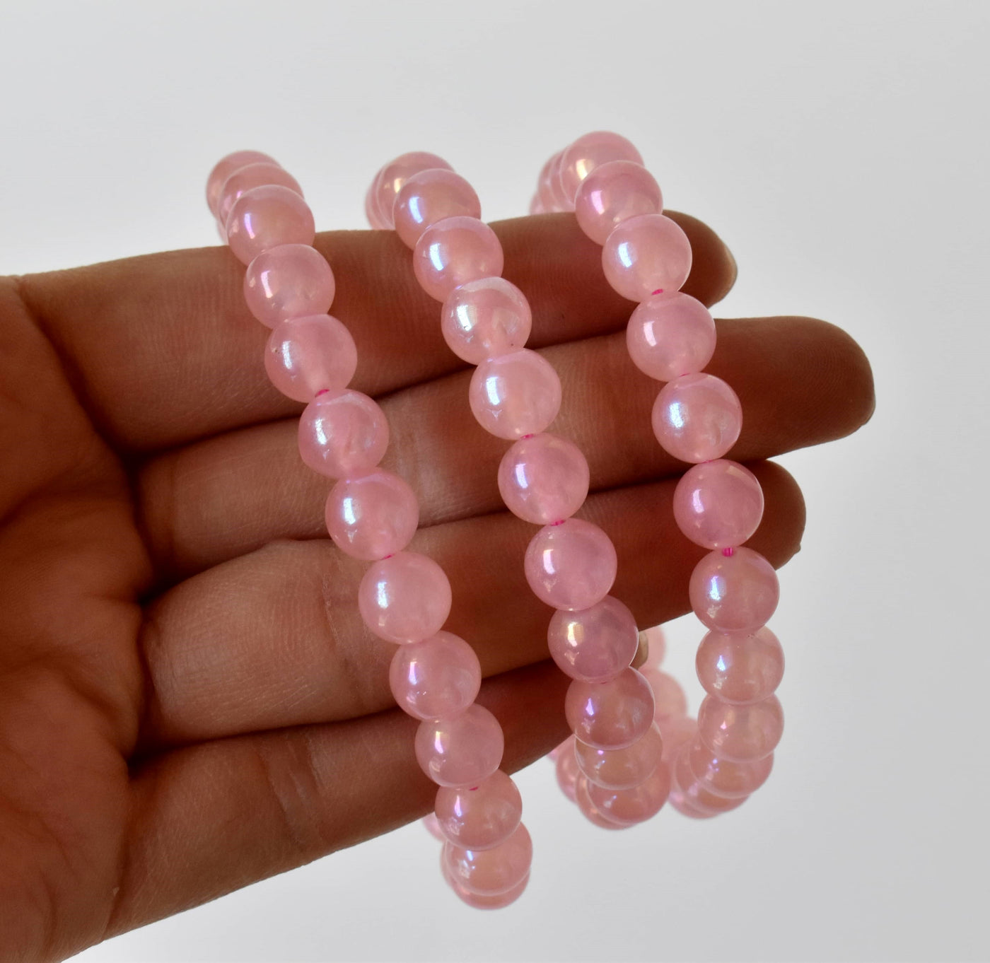 Aura Quartz Rose Quartz Bracelet(Relaxation and Love)