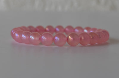 Aura Quartz Rose Quartz Bracelet(Relaxation and Love)