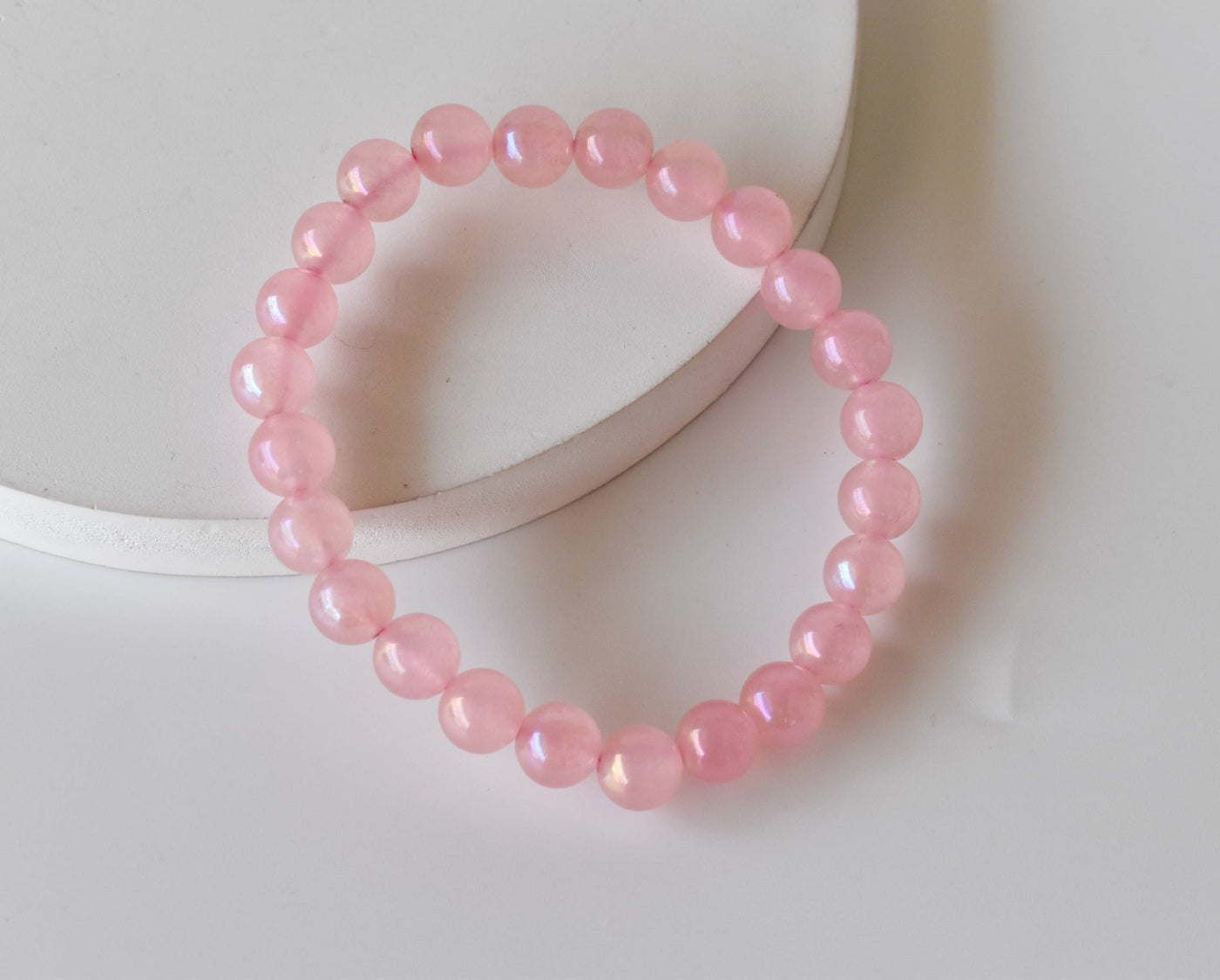 Aura Quartz Rose Quartz Bracelet(Relaxation and Love)