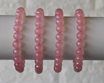 Aura Quartz Rose Quartz Bracelet(Relaxation and Love)