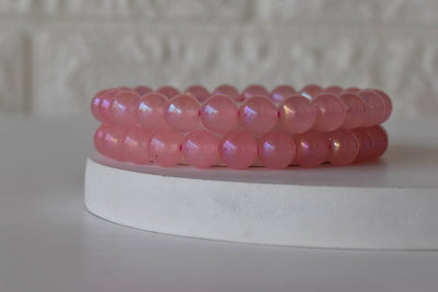 Aura Quartz Rose Quartz Bracelet(Relaxation and Love)