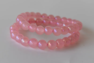 Aura Quartz Rose Quartz Bracelet(Relaxation and Love)