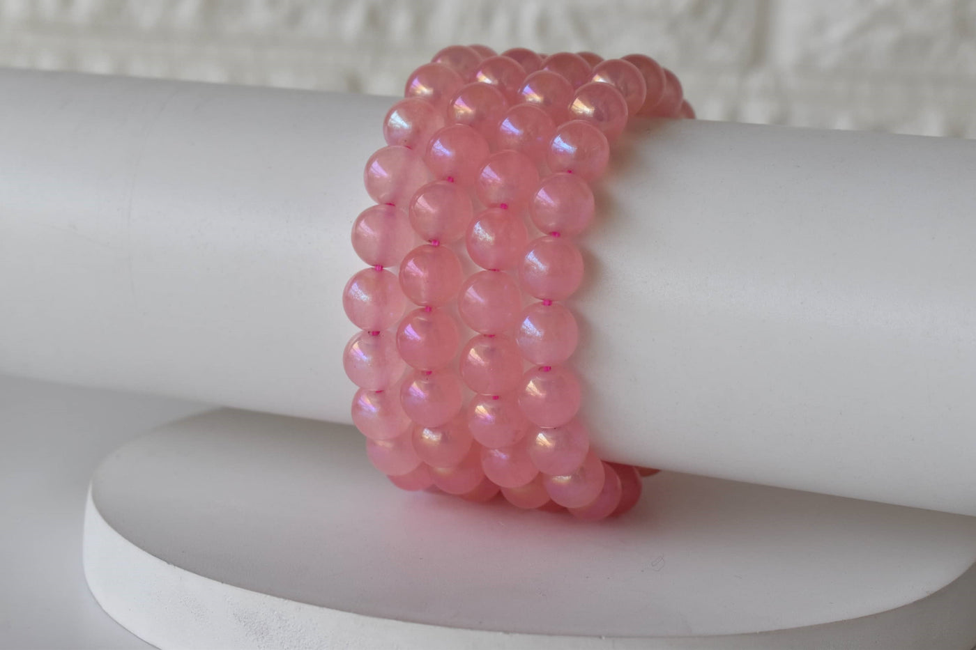 Aura Quartz Rose Quartz Bracelet(Relaxation and Love)